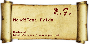 Mohácsi Frida névjegykártya